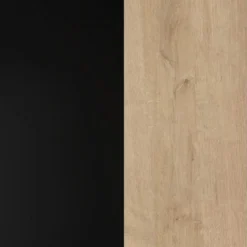 Vitrine H152 Cm Décor Noir Et Effet Chêne Avec Poignées Noir - MODE -Pas Cher Mobiliora Magasin bibliotheque vitrine et etagere 10005051