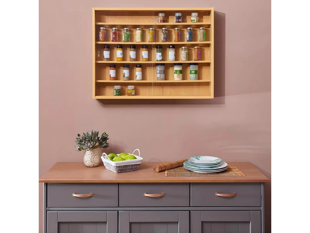 COLLECT - Vitrine Murale 5 Compartiments Aspect Hêtre 4 COLLECT - Vitrine Murale 5 Compartiments Aspect Hêtre – Image 2