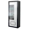 ROBBIE - Vitrine 1 Porte Droite Laqué Noir Et Blanc 2 ROBBIE - Vitrine 1 Porte Droite Laqué Noir Et Blanc -Pas Cher Mobiliora Magasin bibliotheque vitrine et etagere 10005513