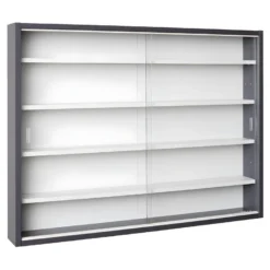 COLLECT - Vitrine Murale 5 Compartiments Grise Et Blanche