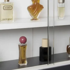 COLLECT - Vitrine Murale 5 Compartiments Grise Et Blanche -Pas Cher Mobiliora Magasin bibliotheque vitrine et etagere 10005753