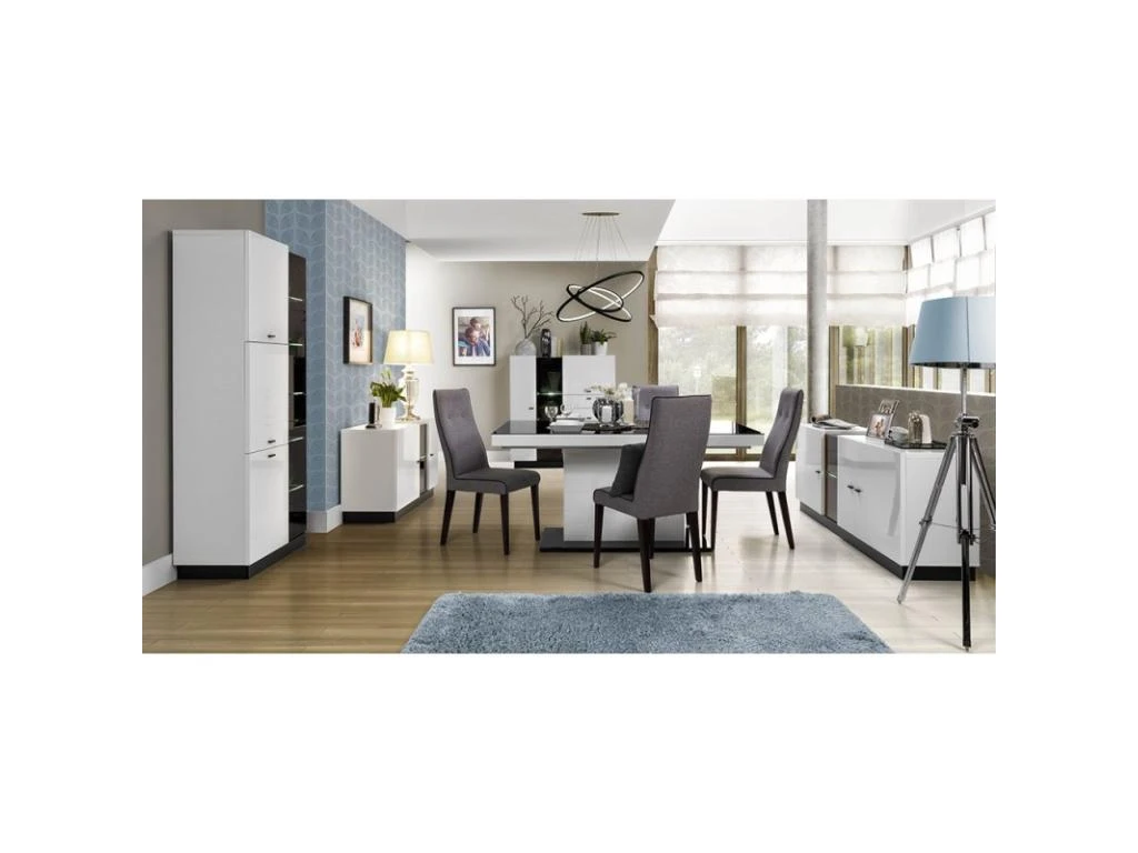 Vitrine Haute Collection CRISTAL Quatre Portes Coloris Blanc Et Noir. 4 Vitrine Haute Collection CRISTAL Quatre Portes Coloris Blanc Et Noir. – Image 2