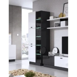 Vitrine Haute Collection CRISTAL Quatre Portes Coloris Blanc Et Noir. 9 Vitrine Haute Collection CRISTAL Quatre Portes Coloris Blanc Et Noir. -Pas Cher Mobiliora Magasin bibliotheque vitrine et etagere 10447383