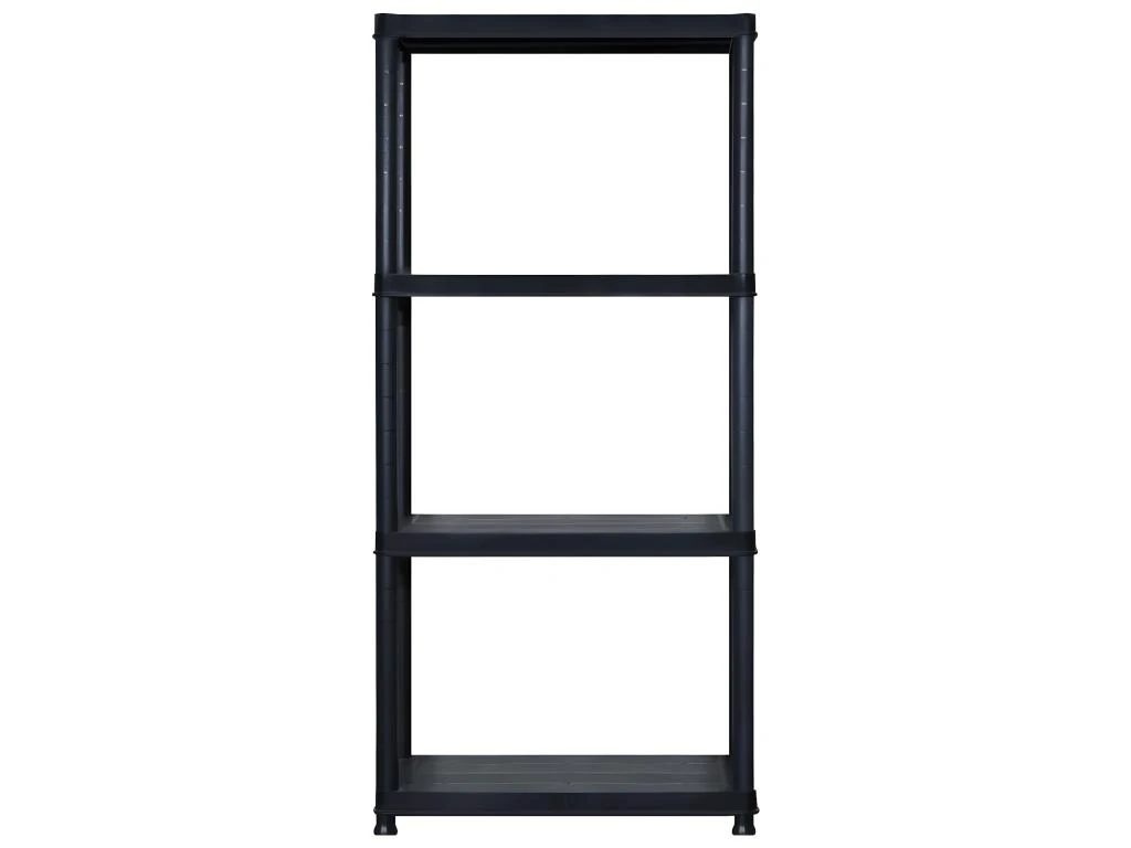 Étagère De Rangement Bibliothèque 4 Niveaux 130 Cm Plastique Noir 02_0000646 5 Étagère De Rangement Bibliothèque 4 Niveaux 130 Cm Plastique Noir 02_0000646 – Image 3
