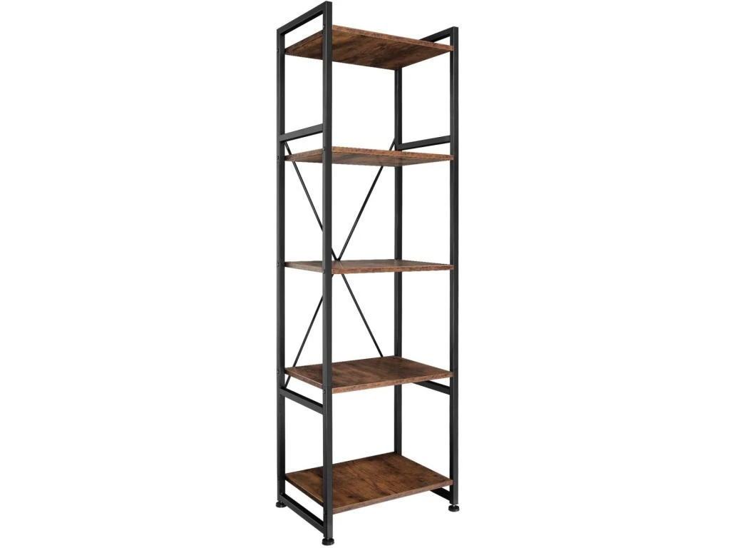 Grande étagère Bibliothèque Au Look Industriel/ Vintage 5 Niveaux 151,5 Cm Marron 08_0000575 3 Grande étagère Bibliothèque Au Look Industriel/ Vintage 5 Niveaux 151,5 Cm Marron 08_0000575