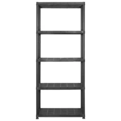 Étagère De Rangement Bibliothèque à 5 Niveaux 170 Cm Plastique Noir 02_0000650 9 Étagère De Rangement Bibliothèque à 5 Niveaux 170 Cm Plastique Noir 02_0000650 -Pas Cher Mobiliora Magasin bibliotheque vitrine et etagere 10764441