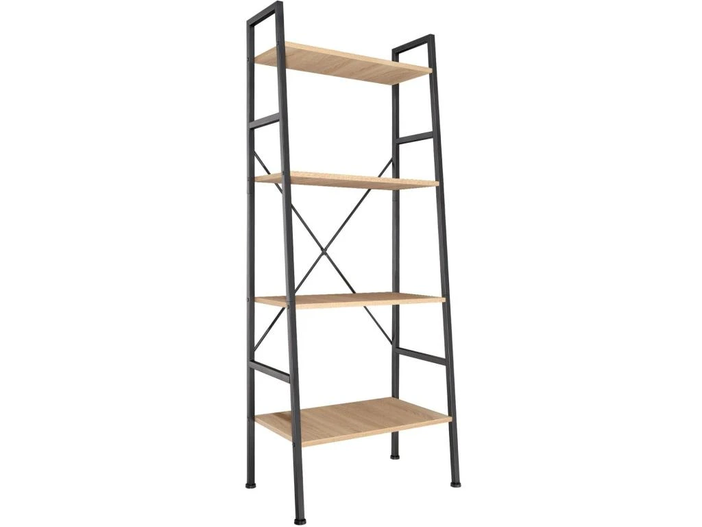 Grande étagère Bibliothèque Au Look Industriel/ Vintage 4 Niveaux 139 Cm Beige 08_0000559 3 Grande étagère Bibliothèque Au Look Industriel/ Vintage 4 Niveaux 139 Cm Beige 08_0000559