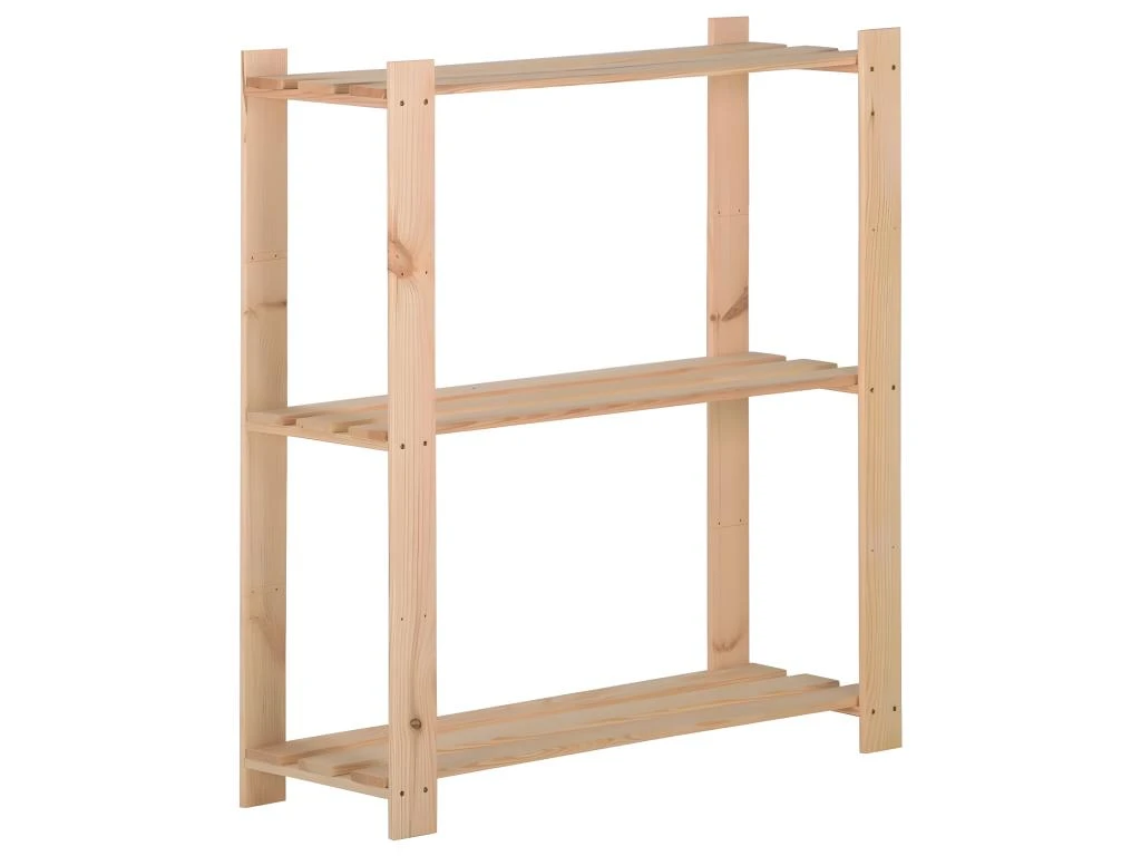 Étagère De Stockage 3 Niveau X 80 X 28,5 X 90 Cm Bois De Pin Massif 02_0000656 3 Étagère De Stockage 3 Niveau X 80 X 28,5 X 90 Cm Bois De Pin Massif 02_0000656