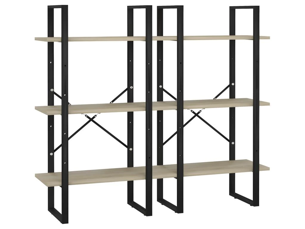 Lot De 2 étagères De Rangement 60 X 30 X 210 Cm Aggloméré 02_0000661 4 Lot De 2 étagères De Rangement 60 X 30 X 210 Cm Aggloméré 02_0000661 – Image 2