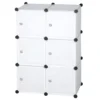 Armoire DIY Avec Porte En Plastique 6 Portes Blanc 19_0000378 1 Armoire DIY Avec Porte En Plastique 6 Portes Blanc 19_0000378 -Pas Cher Mobiliora Magasin bibliotheque vitrine et etagere 10764869