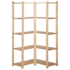 Étagère D'angle De Rangement 5 Niveaux Organisateur De Stockage étagère D'entrepôt Cuisine Salon Sous-sol Intérieur 170 Cm Pin 02_0000624