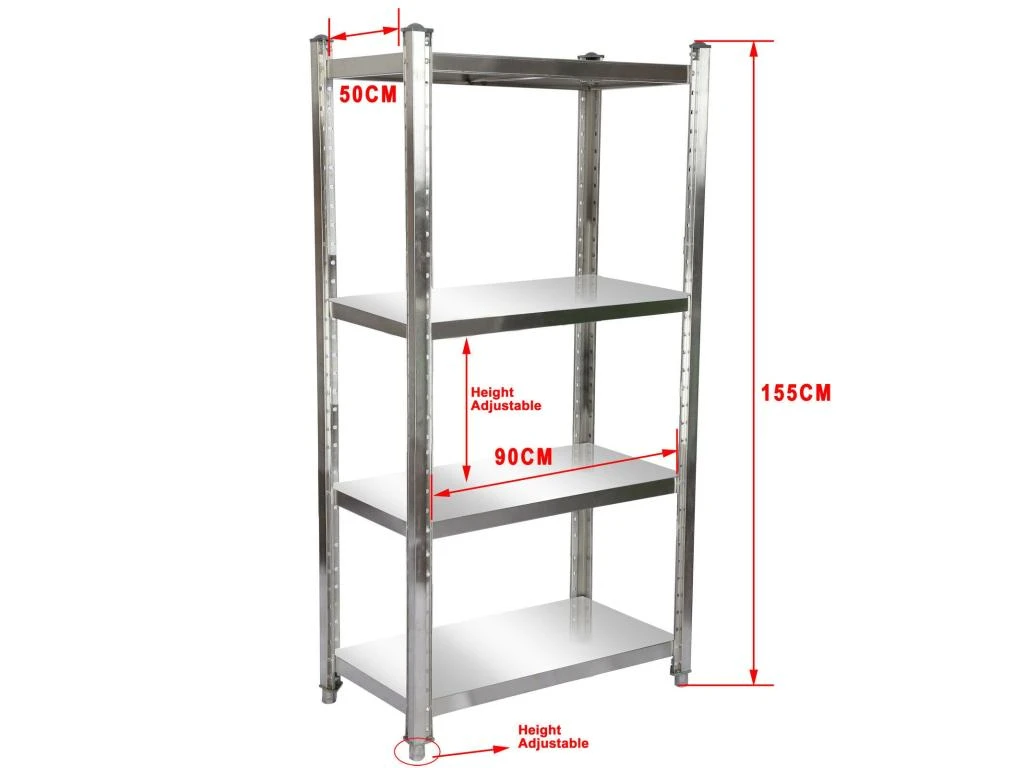 Étagères En Acier Affiné 4 Surfaces De Rangement Meuble Cuisine 155 Cm Acier Inoxydable 16_0000507 5 Étagères En Acier Affiné 4 Surfaces De Rangement Meuble Cuisine 155 Cm Acier Inoxydable 16_0000507 – Image 3