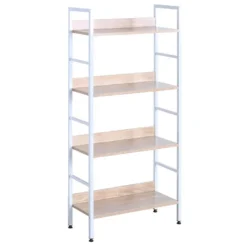 Bibliothèque Métallique Vertical Blanc Chêne Clair 19_0000396