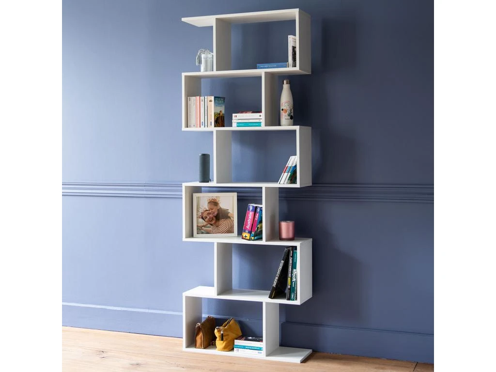 Bibliothèque 6 étagères Blanche VIRGINIA - HAPPY GARDEN 3 Bibliothèque 6 étagères Blanche VIRGINIA - HAPPY GARDEN