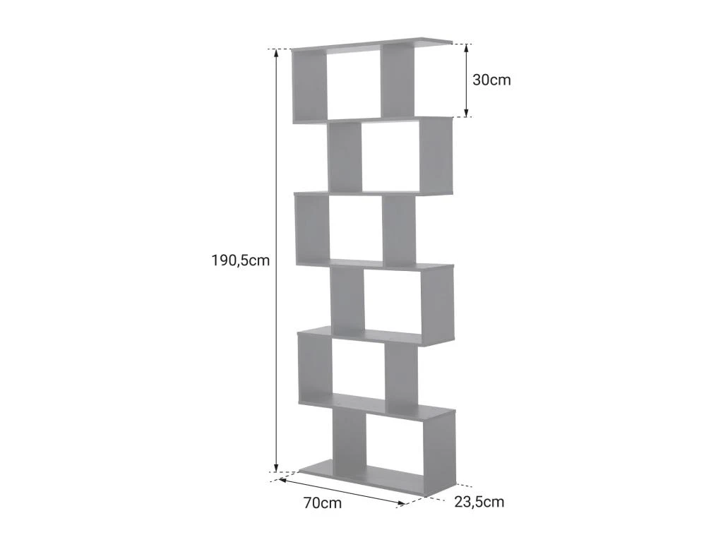 Bibliothèque 6 étagères Blanche VIRGINIA - HAPPY GARDEN 7 Bibliothèque 6 étagères Blanche VIRGINIA - HAPPY GARDEN – Image 5