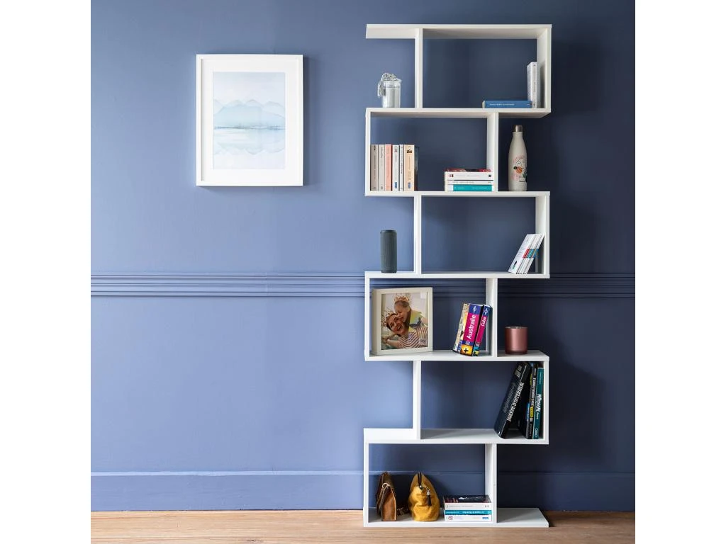 Bibliothèque 6 étagères Blanche VIRGINIA - HAPPY GARDEN 8 Bibliothèque 6 étagères Blanche VIRGINIA - HAPPY GARDEN – Image 6