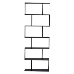 Bibliothèque 6 étagères Noire VIRGINIA - HAPPY GARDEN -Pas Cher Mobiliora Magasin bibliotheque vitrine et etagere 10781067