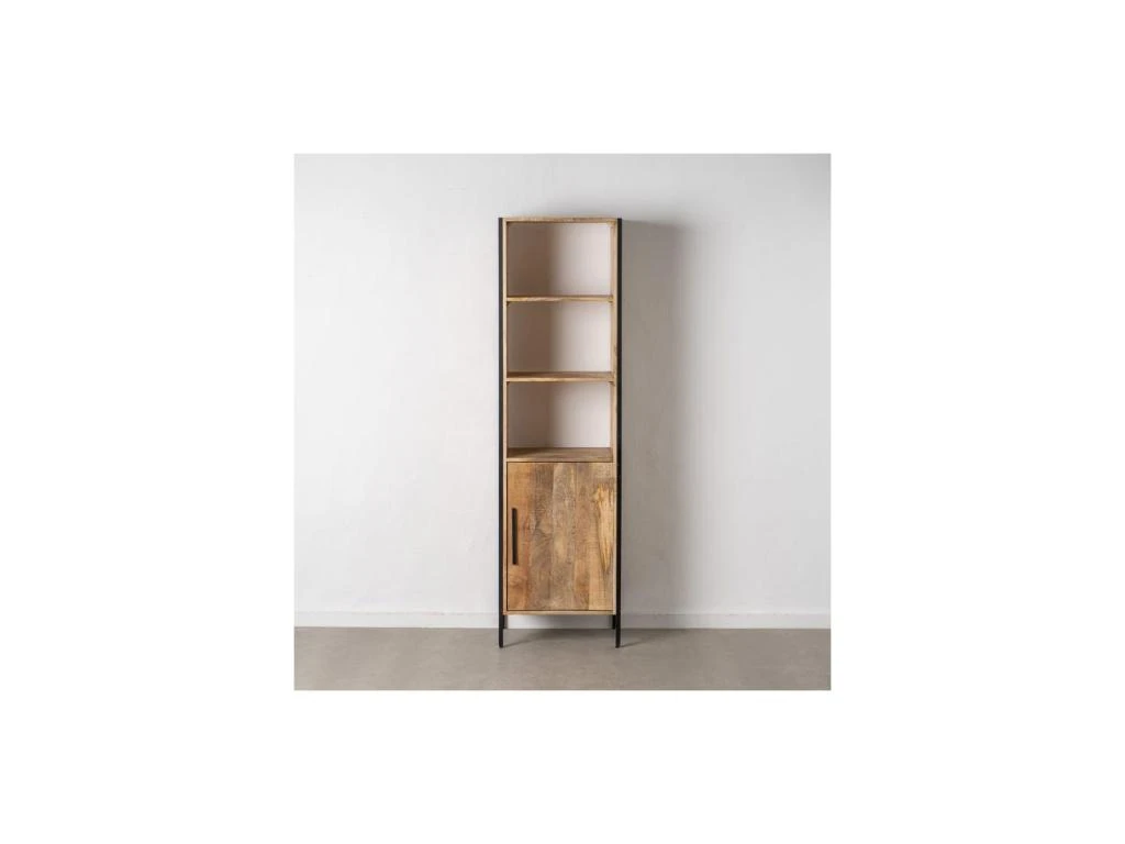 Etagère 3 Niches 1 Porte Bois Brut/Noir - SOPHIA 5 Etagère 3 Niches 1 Porte Bois Brut/Noir - SOPHIA – Image 3