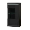 Vitrine 1 Porte Noir Laqué Brillant - PESMES 2 Vitrine 1 Porte Noir Laqué Brillant - PESMES -Pas Cher Mobiliora Magasin bibliotheque vitrine et etagere 11128717