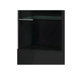 Vitrine 1 Porte Noir Laqué Brillant - PESMES -Pas Cher Mobiliora Magasin bibliotheque vitrine et etagere 11128723