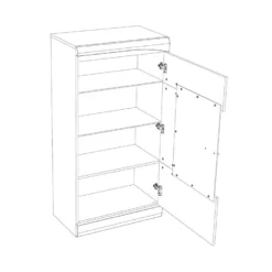 Vitrine 1 Porte Noir Laqué Brillant - PESMES -Pas Cher Mobiliora Magasin bibliotheque vitrine et etagere 11128725