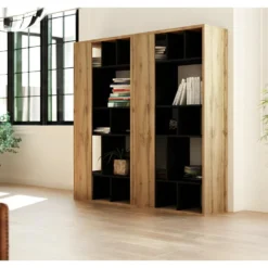 Bibliothèque Design 13 Niches De Rangements L80 X H160 Cm - Twin 15 Bibliothèque Design 13 Niches De Rangements L80 X H160 Cm - Twin -Pas Cher Mobiliora Magasin bibliotheque vitrine et etagere 11453131