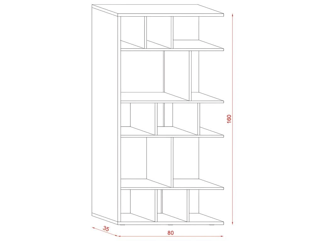Bibliothèque Design 13 Niches De Rangements L80 X H160 Cm - Twin 10 Bibliothèque Design 13 Niches De Rangements L80 X H160 Cm - Twin – Image 8