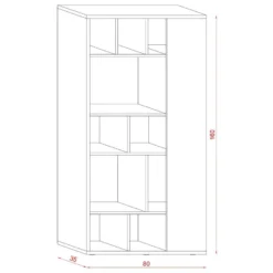 Bibliothèque Design 13 Niches De Rangements L80 X H160 Cm - Twin 19 Bibliothèque Design 13 Niches De Rangements L80 X H160 Cm - Twin -Pas Cher Mobiliora Magasin bibliotheque vitrine et etagere 11453139