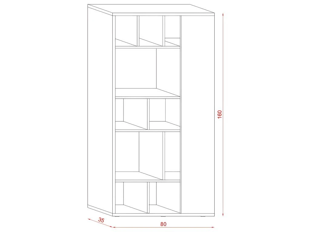 Bibliothèque Design 13 Niches De Rangements L80 X H160 Cm - Twin 11 Bibliothèque Design 13 Niches De Rangements L80 X H160 Cm - Twin – Image 9