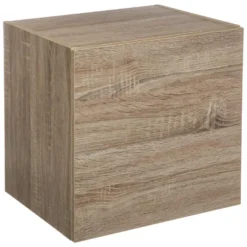 Meuble Etagère Murale 2 Cases De Rangement Et 1 Porte 36.5 X 30 Cm Effet Bois Naturel -Pas Cher Mobiliora Magasin bibliotheque vitrine et etagere 11909167