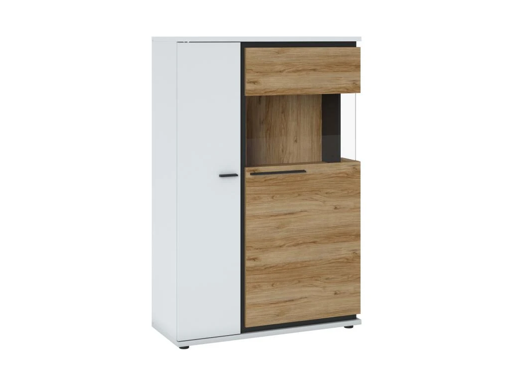 Vitrine Avec 2 Portes - Naturel Et Blanc - NISUKA 4 Vitrine Avec 2 Portes - Naturel Et Blanc - NISUKA â Image 2