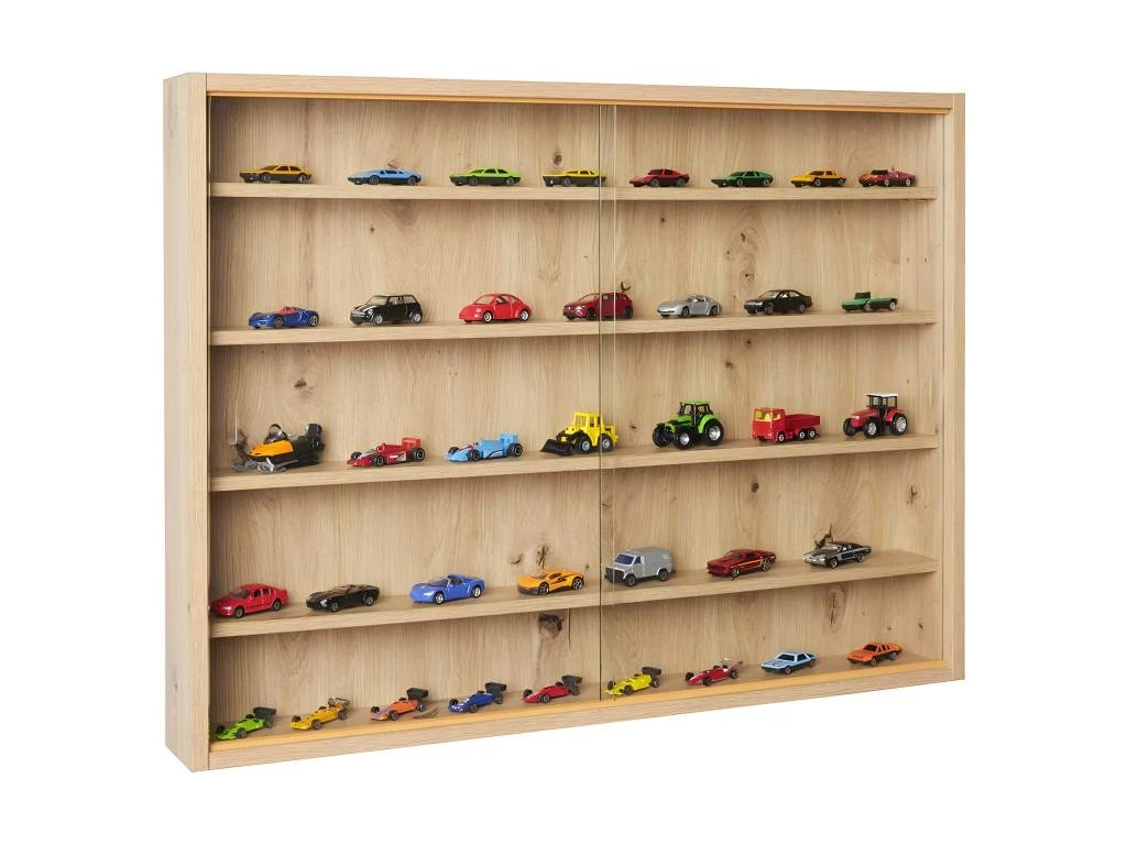 COLLECT - Vitrine Murale 5 Compartiments Aspect Chêne Artisan 5 COLLECT - Vitrine Murale 5 Compartiments Aspect Chêne Artisan – Image 3