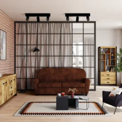 Bibliothèque HARLEM - 3 Tiroirs & 7 Niches - Bois De Manguier & Métal -Pas Cher Mobiliora Magasin bibliotheque vitrine et etagere 12399741