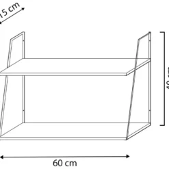 Set De 2 étagères Murales Eloi 2 Niveaux Gris, Bois De Paulownia -Pas Cher Mobiliora Magasin bibliotheque vitrine et etagere 12516091