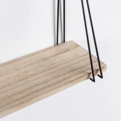 Set De 3 étagères Murales Airas En Métal Noir Et Bois De Paulownia 8 Set De 3 étagères Murales Airas En Métal Noir Et Bois De Paulownia -Pas Cher Mobiliora Magasin bibliotheque vitrine et etagere 12516105