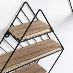 Set De 2 étagères Murales Diamante En Métal Noir Et Bois De Paulownia 8 Set De 2 étagères Murales Diamante En Métal Noir Et Bois De Paulownia -Pas Cher Mobiliora Magasin bibliotheque vitrine et etagere 12516169