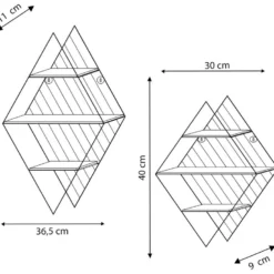 Set De 2 étagères Murales Diamante En Métal Noir Et Bois De Paulownia 9 Set De 2 étagères Murales Diamante En Métal Noir Et Bois De Paulownia -Pas Cher Mobiliora Magasin bibliotheque vitrine et etagere 12516171