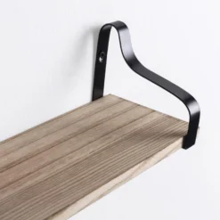 Set De 3 étagères Murales Bemol En Métal Noir Et Bois De Paulownia -Pas Cher Mobiliora Magasin bibliotheque vitrine et etagere 12516193