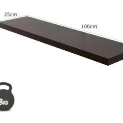 Set De 2 Etagères Bois Modernes Marron Foncé 3,8x100x25 -Pas Cher Mobiliora Magasin bibliotheque vitrine et etagere 12518855