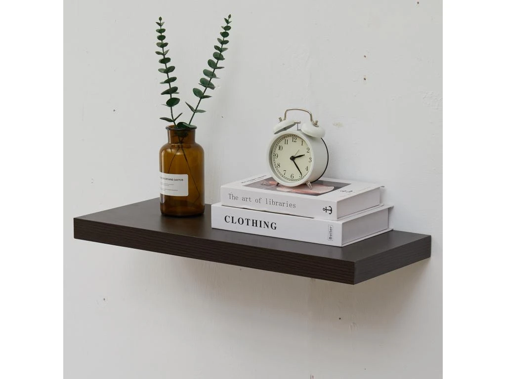 Set De 2 Etagères Murales Moderne Marron Wengè Mdf 3,8x60x25 3 Set De 2 Etagères Murales Moderne Marron Wengè Mdf 3,8x60x25