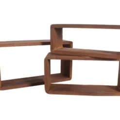 Lot 3 Etagere Biblioteque Rectangle Bois Sombre Vintage 24x41x9 -Pas Cher Mobiliora Magasin bibliotheque vitrine et etagere 12518947