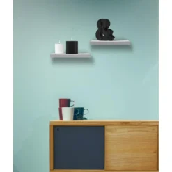 2 Étagères Blanches Bois Design Chambre Contemporaine 3,8x25x25