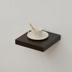 Set De 2 Etagères Murales Modernes Bois Marron 3,8x25x25