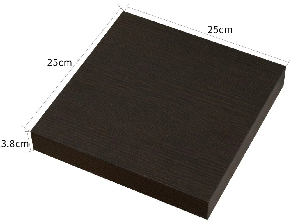 Set De 2 Etagères Murales Modernes Bois Marron 3,8x25x25 6 Set De 2 Etagères Murales Modernes Bois Marron 3,8x25x25 – Image 4