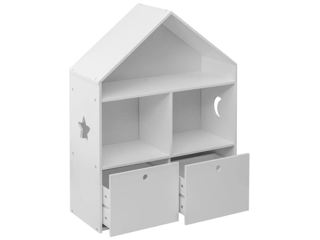 Bibliothèque Pour Enfants En Bois Blanc 3 Etageres 2 Tiroirs 7 Bibliothèque Pour Enfants En Bois Blanc 3 Etageres 2 Tiroirs – Image 5