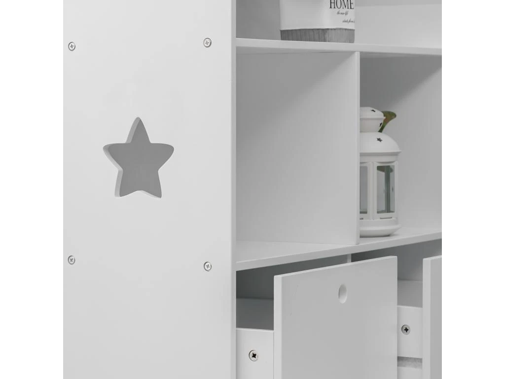 Bibliothèque Pour Enfants En Bois Blanc 3 Etageres 2 Tiroirs 8 Bibliothèque Pour Enfants En Bois Blanc 3 Etageres 2 Tiroirs – Image 6