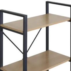 Bibliothèque 3 étagères En Métal Et Bois Noir Beige Design Moderne -Pas Cher Mobiliora Magasin bibliotheque vitrine et etagere 12521839