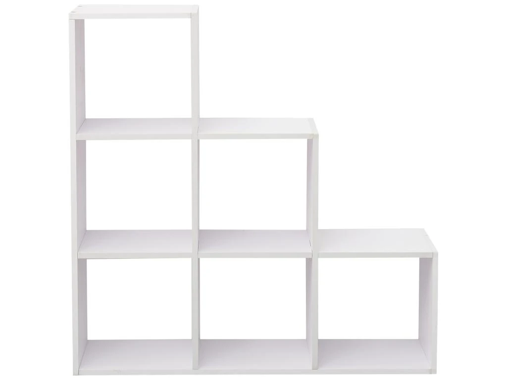 Etagère Bibliothèque Blanc Bois 6 Niveaux Salon 97,5x97,5x29 Cm 4 Etagère Bibliothèque Blanc Bois 6 Niveaux Salon 97,5x97,5x29 Cm – Image 2