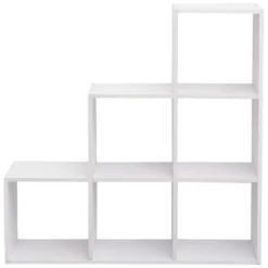 Etagère Bibliothèque Blanc Bois 6 Niveaux Salon 97,5x97,5x29 Cm 11 Etagère Bibliothèque Blanc Bois 6 Niveaux Salon 97,5x97,5x29 Cm -Pas Cher Mobiliora Magasin bibliotheque vitrine et etagere 12521891