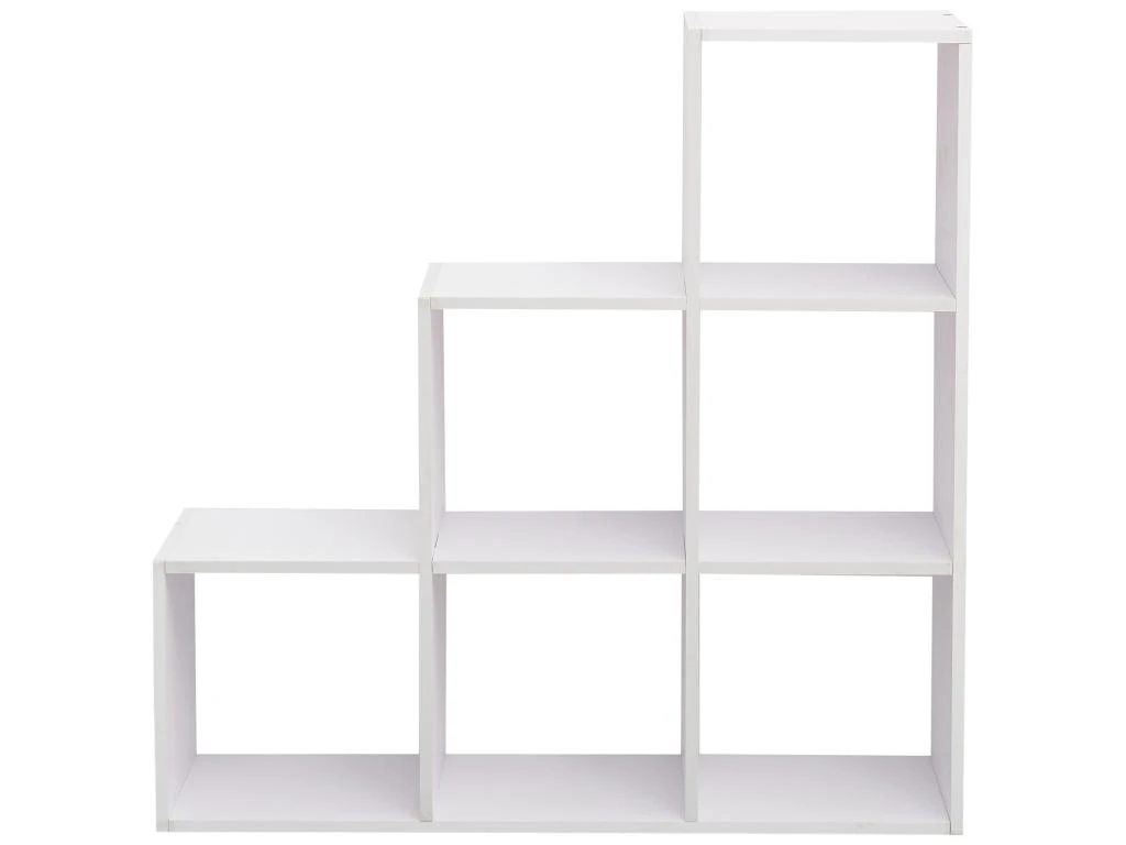 Etagère Bibliothèque Blanc Bois 6 Niveaux Salon 97,5x97,5x29 Cm 7 Etagère Bibliothèque Blanc Bois 6 Niveaux Salon 97,5x97,5x29 Cm – Image 5